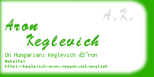 aron keglevich business card